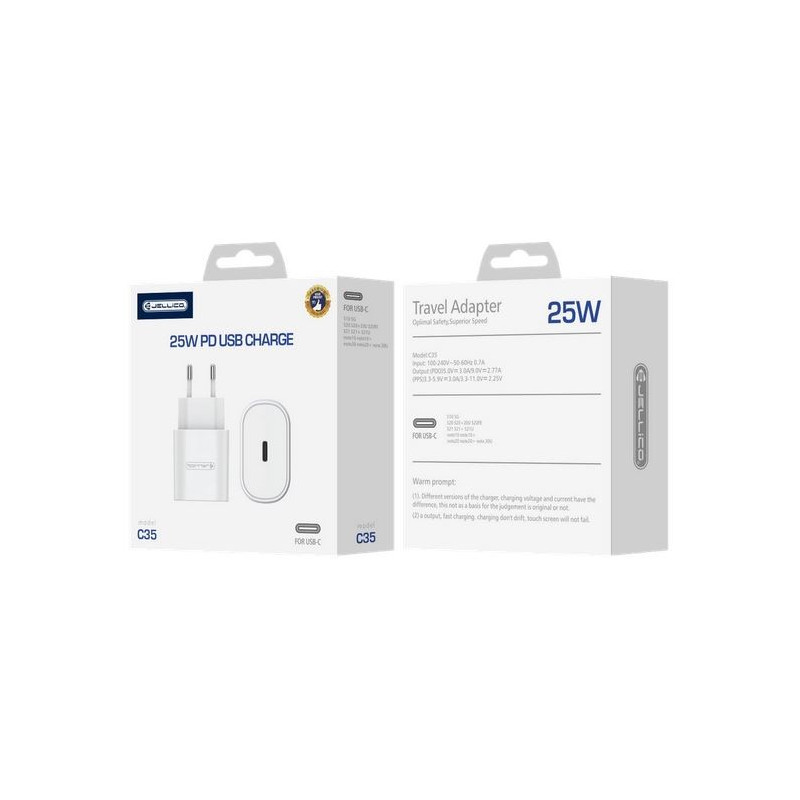 CHARGER USB-C 25W JELLICO EU25 white