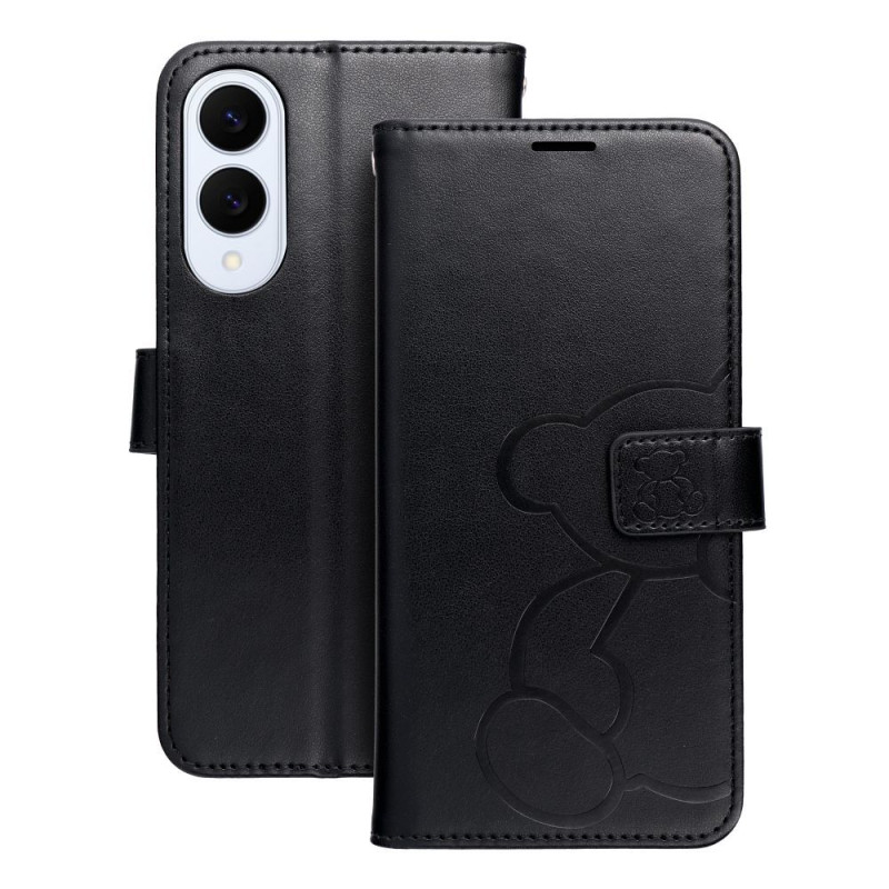 MEZZO Book case for SAMSUNG S25 Edge teddy bear black MEZZO Book case for SAMSUNG S25 Edge teddy bear black