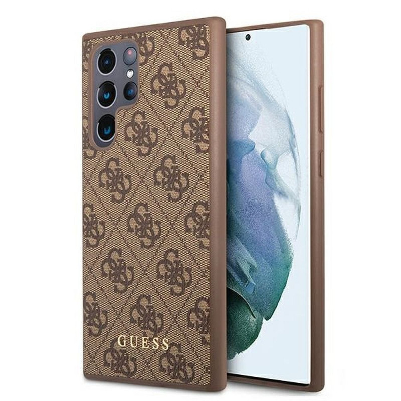 GUESS case for SAMSUNG S22 Ultra GUHCS22LG4GFBR (4G Metal Gold Logo) brown GUESS case for SAMSUNG S22 Ultra GUHCS22LG4GFBR (4G Metal Gold Logo) brown