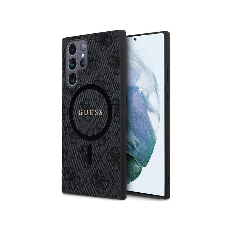GUESS case for SAMSUNG S24 Ultra compatible with MagSafe GUHMS24LG4GFRK (4G Ring classic logo) black
