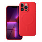 SILICONE MAG COVER case compatible with MagSafe for IPHONE 17 red