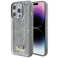 GUESS case for IPHONE 15 Pro GUHCP15LPSFDGSS (Sequin Script Metal) silver