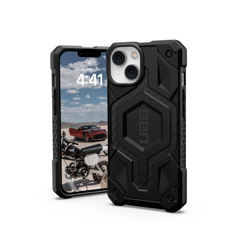 UAG Urban Armor Gear case MONARCH compatible with MagSafe for IPHONE 14 Plus carbon fiber UAG Urban Armor Gear case MONARCH compatible with MagSafe for IPHONE 14 Plus carbon fiber