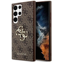 GUESS case for SAMSUNG S24 Ultra GUHCS24L4GMGBR (Leather 4G Metal Logo) brown
