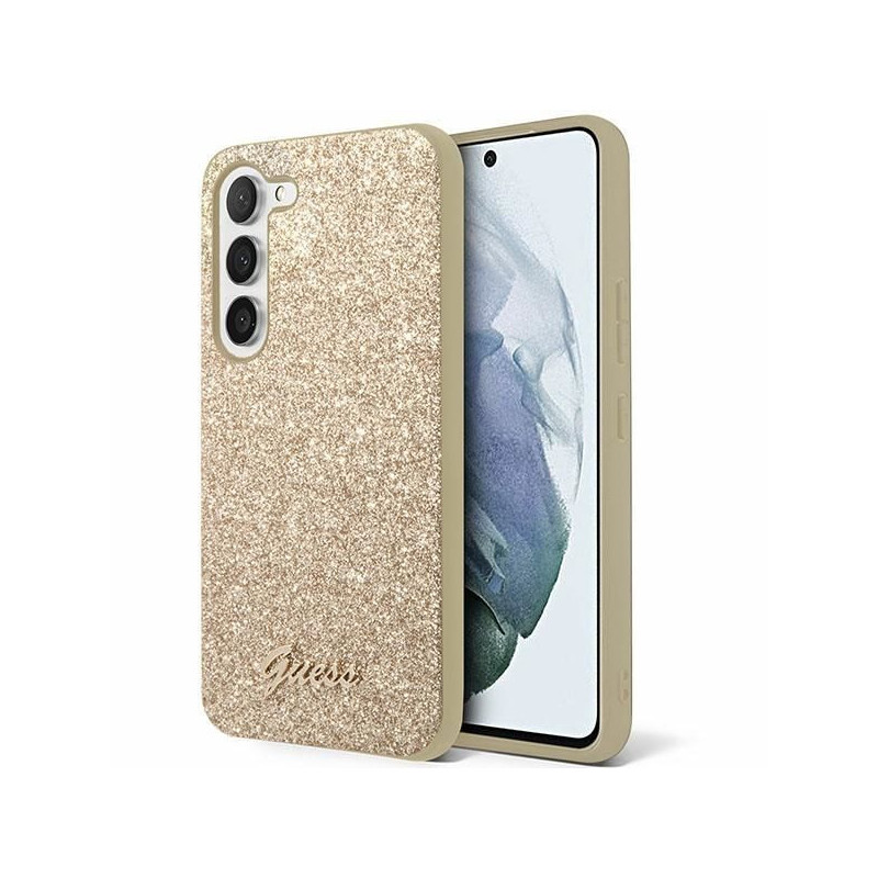 GUESS case for SAMSUNG S24 GUHCS24SHGGSHD (Glitter Script) gold