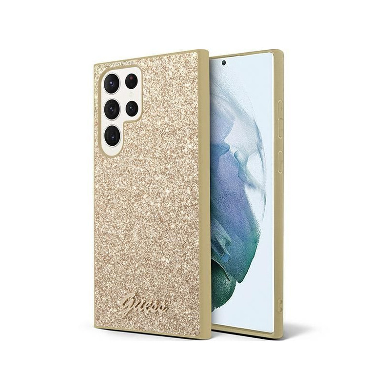 GUESS case for SAMSUNG S24 Ultra GUHCS24LHGGSHD (Glitter Script) gold