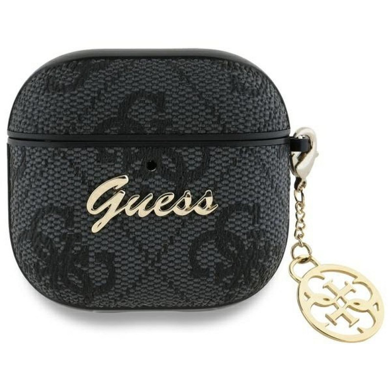 Earbuds Case Guess for Apple AirPods 4 (PU 4G W / Charm) black Earbuds Case Guess for Apple AirPods 4 (PU 4G W / Charm) black