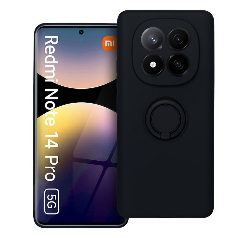 SILICONE RING case for XIAOMI Redmi Note 14 Pro 5G black SILICONE RING case for XIAOMI Redmi Note 14 Pro 5G black
