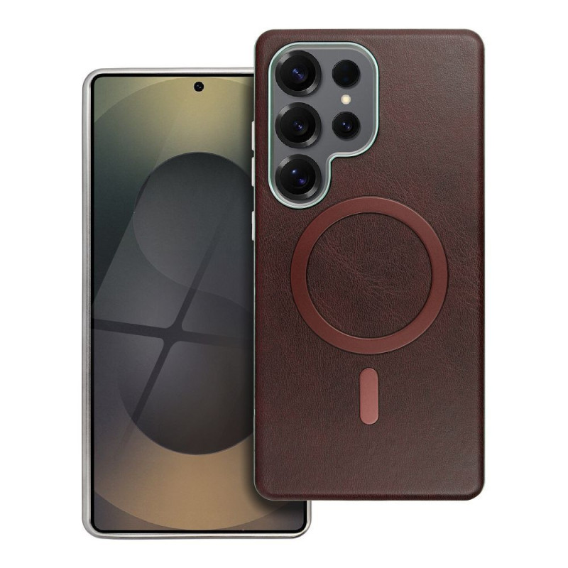 GENTLEMAN MAG COVER Case compatible with MagSafe for SAMSUNG S25 brown GENTLEMAN MAG COVER Case compatible with MagSafe for SAMSUNG S25 brown