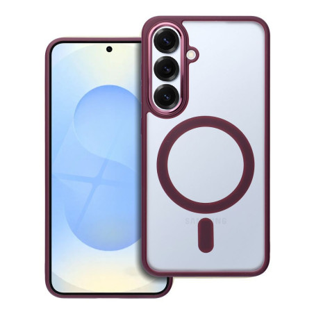 MATTE MAG COVER case compatible with MagSafe for SAMSUNG S25 plum red