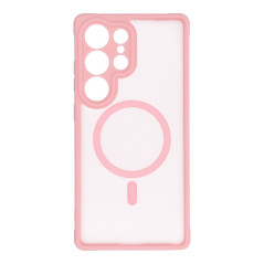 FULL MATTE MAG COVER case compatible with MagSafe for SAMSUNG S25 jasny r├│┼╝owy