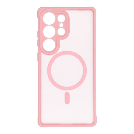 FULL MATTE MAG COVER case compatible with MagSafe for SAMSUNG S25 jasny r├│┼╝owy