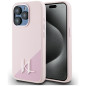 KARL LAGERFELD case for IPHONE 15 Pro compatible with MagSafe KLHMP15LSCMKMPCP (Silicone Initial Metal Logo) pink