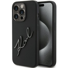 KARL LAGERFELD case for IPHONE 15 Pro KLHCP15LSKSBMCK (Silicone Karl Script Logo) black