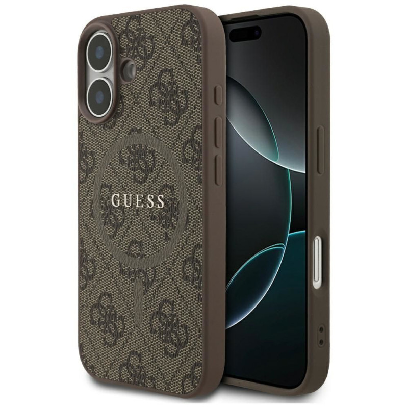 GUESS case for IPHONE 17 compatible with MagSafe GUHMP17SG4GFRW (PU 4G Ring Classic Logo) brown