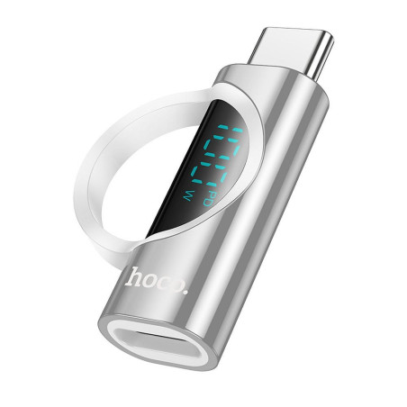 Adapter USB C to USB C Hoco 5A 100W with display UA32 silver