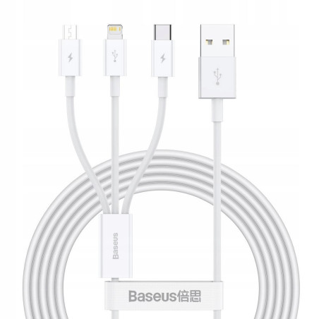 BASEUS cable 3in1 USB A to Micro USB / Lightning / Type C 3