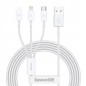BASEUS cable 3in1 USB A to Micro USB / Lightning / Type C 3,5A CAMLTYS-02 1,5 m white