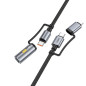 Cable All-in-one USB C / Lightning to USB C / Cigarette lighter Hoco PD 3A 60W 1,2 m U138 grey Cable All-in-one USB C / Lightning to USB C / Cigarette lighter Hoco PD 3A 60W 1,2 m U138 grey