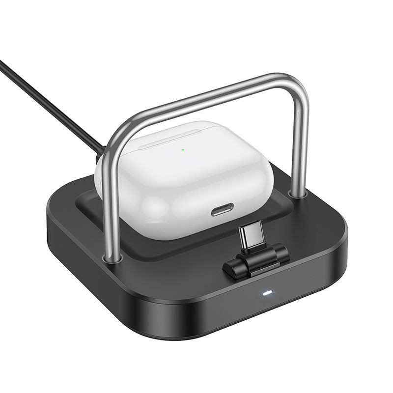 Desktop charger Hoco 2in1 USB C PD QC 3A 30W + wireless charging 5W CQ16B black Desktop charger Hoco 2in1 USB C PD QC 3A 30W + wireless charging 5W CQ16B black