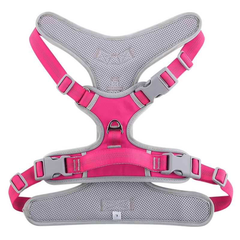 Dog harness OXFORD B size M pink grey Dog harness OXFORD B size M pink grey