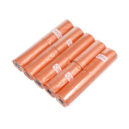 Plastic bags for dog excrement 10 rolls orange