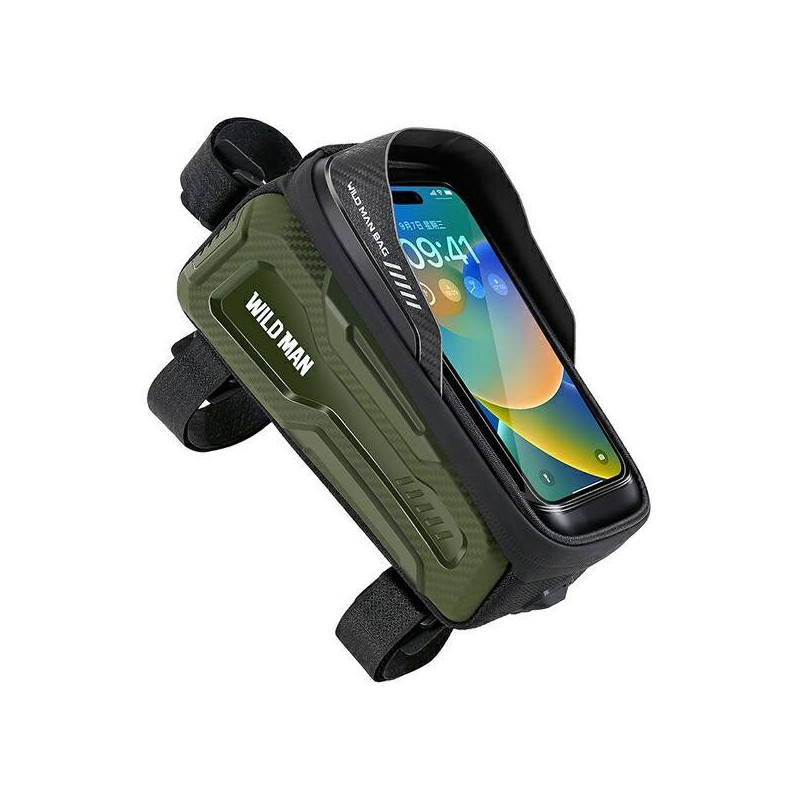 WILDMAN traveling bag for bike frame with zipper 1L (4 "- 7") M20 green WILDMAN traveling bag for bike frame with zipper 1L (4 "- 7") M20 green