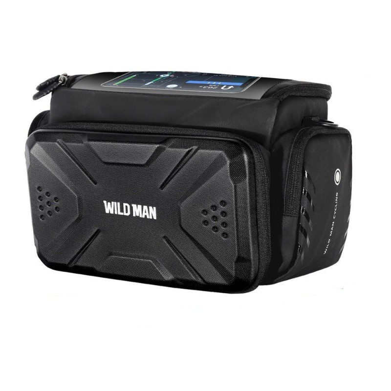 WILDMAN traveling bag for bike handlebars with zipper 4L GS6 black WILDMAN traveling bag for bike handlebars with zipper 4L GS6 black
