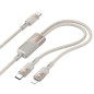 Cable 2in1 USB C to USB C + Lightning Hoco 5A 100W 1,2 m U139 gold