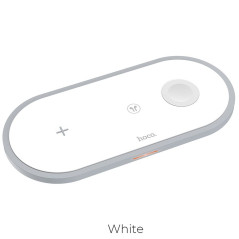 HOCO wireless fast charger HANDSOME 3 in 1 ( mobile + watch + headset ) CW24 white