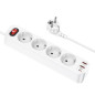 Power strip 1,8 m Hoco 4 sockets + 2 x USB A + USB C QC3.0 PD 3A 20W NS1 white Power strip 1,8 m Hoco 4 sockets + 2 x USB A + USB C QC3.0 PD 3A 20W NS1 white