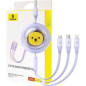 BASEUS retractable cable 3in1 USB A to Micro USB / Lightning / Type C CB000063 1,1 m purple BASEUS retractable cable 3in1 USB A to Micro USB / Lightning / Type C CB000063 1,1 m purple