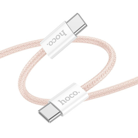 EOL Cable USB C to USB C Hoco QC3.0 PD 3A 60W 1 m X104 pink