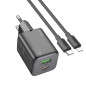 Phone charger USB A + USB C QC PD 3A 20W + cable USB C to Lightning N41 black Phone charger USB A + USB C QC PD 3A 20W + cable USB C to Lightning N41 black