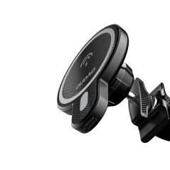 Dudao magnetic car phone holder wireless Qi charger 15 W (MagSafe compatible for iPhone) black (F13)