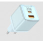 CHARGER USB-C + USB-A 33W GaN JELLICO EU55 lightblue