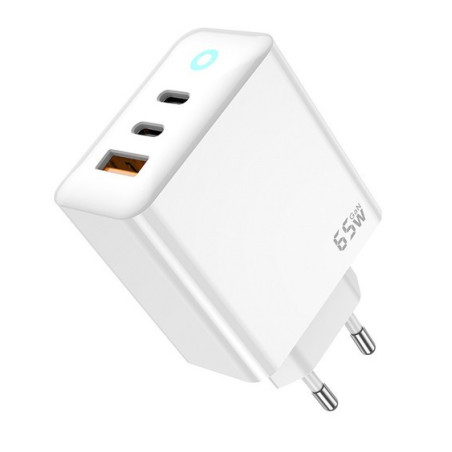 CHARGER USB-C 65W JELLICO EU20 white + CABLE USB-C