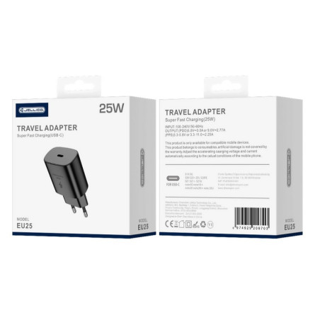 CHARGER USB-C 25W JELLICO EU25 black