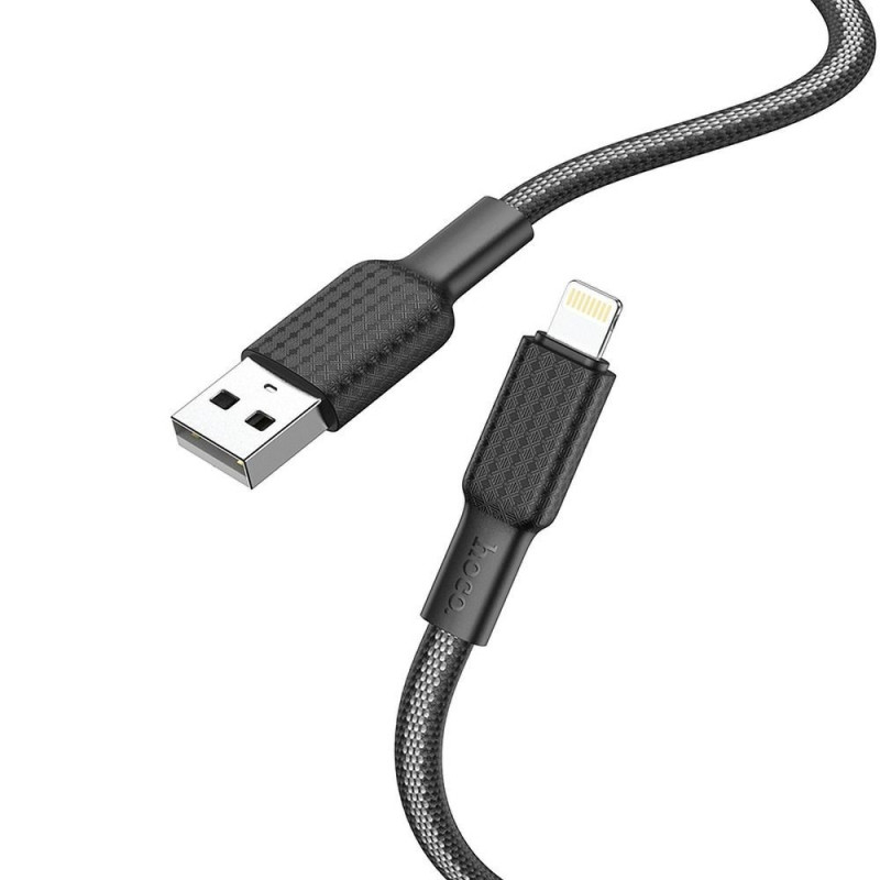 Cable USB A to Lightning Hoco 2,4A 1 m X69 black white