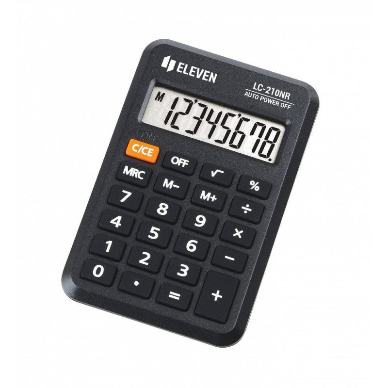 ELEVEN pocket calculator LC-210NR black ELEVEN pocket calculator LC-210NR black