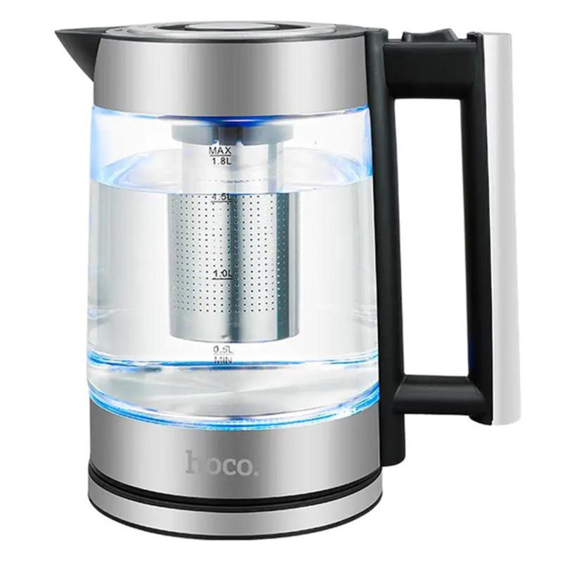 Electric kettle Hoco 1,8L HA01A boron glass / stainless steel Electric kettle Hoco 1,8L HA01A boron glass / stainless steel